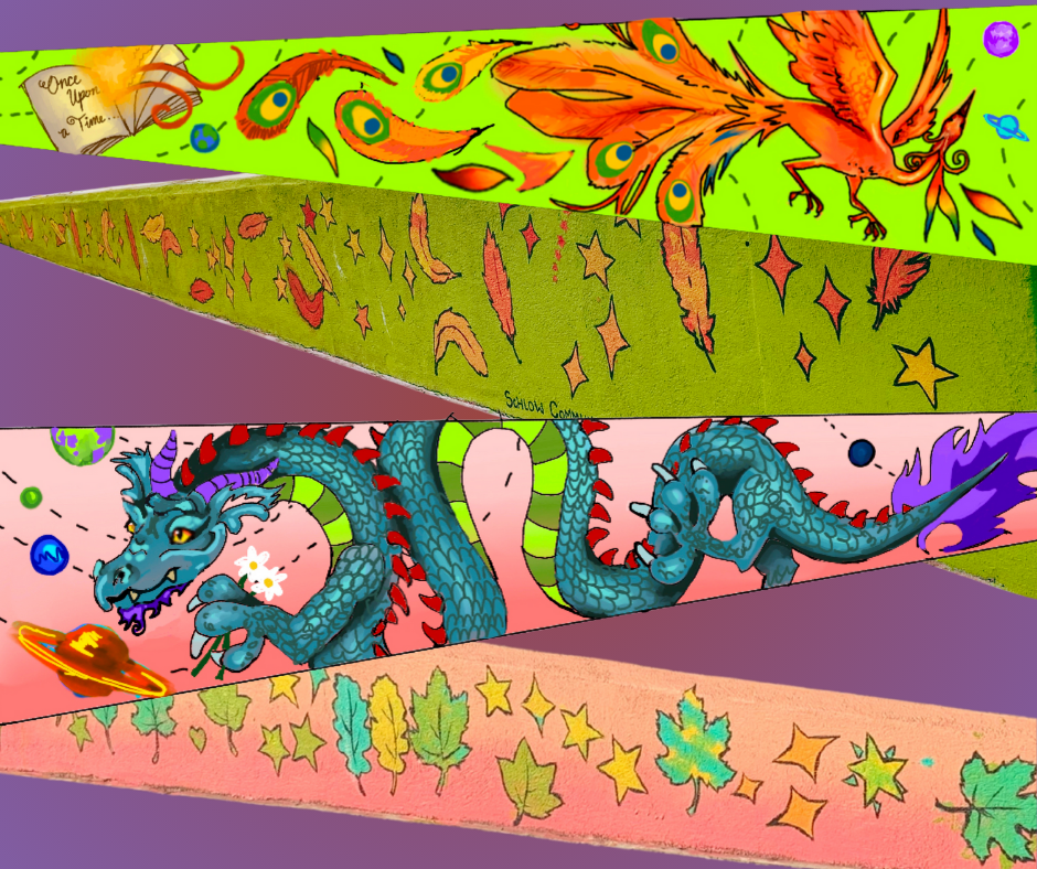 Sample images of Margalo Guo's mural