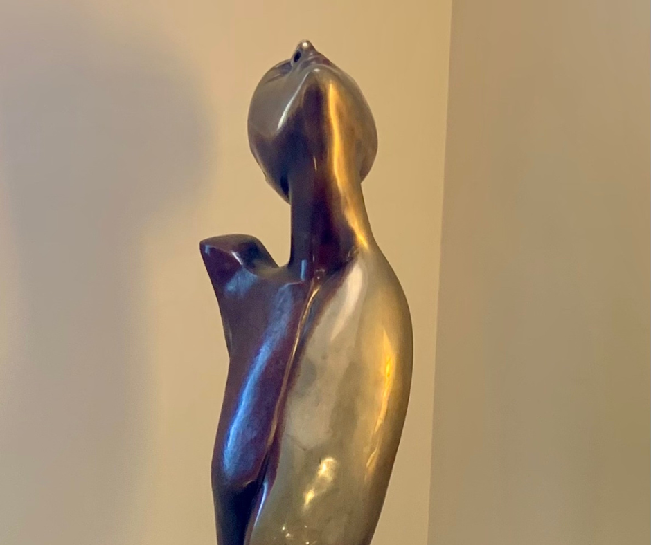 Closeup of Modern Day Thinker Sculpture