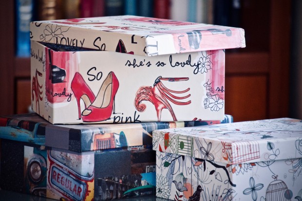 decorated shoe boxes