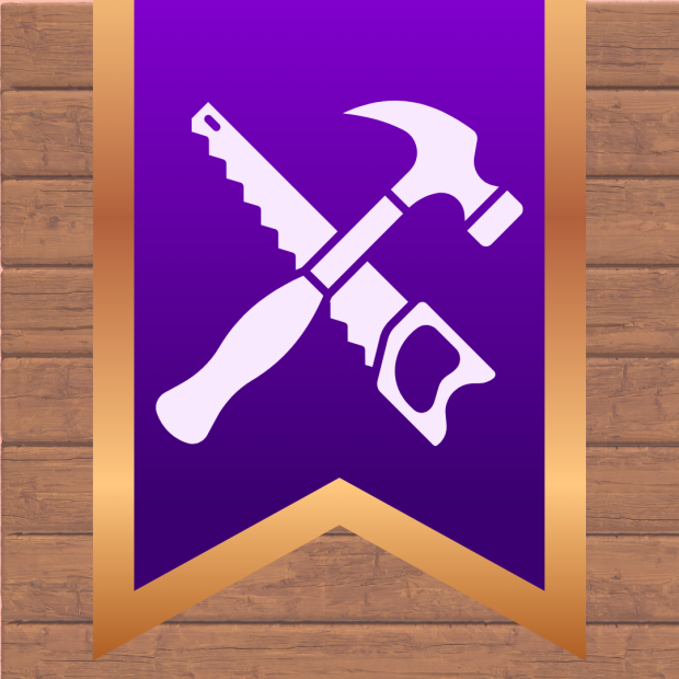 banner with hammer and saw crossed