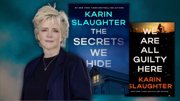 Image of author and book covers