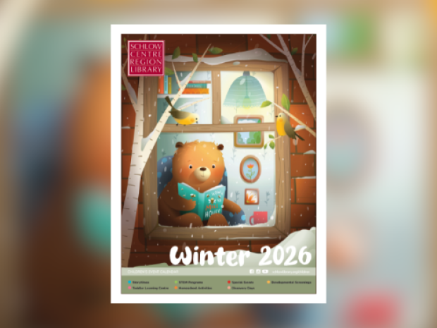 Winter 2026 Childrens Calendar cover with blurred bg